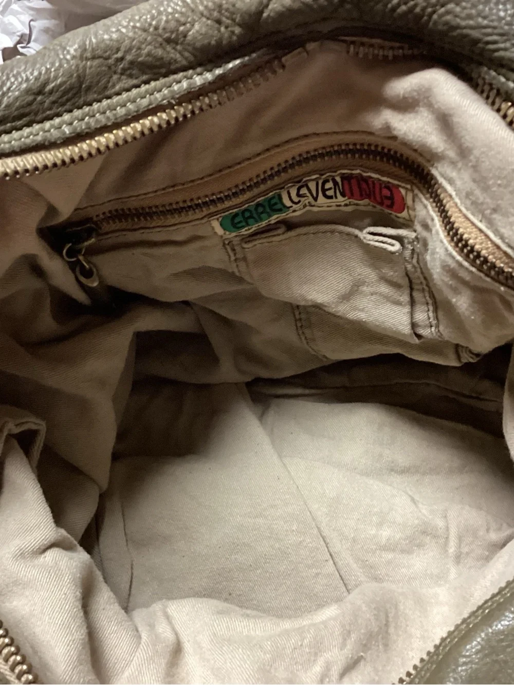 Woven Leather Hobo Bag in Olive